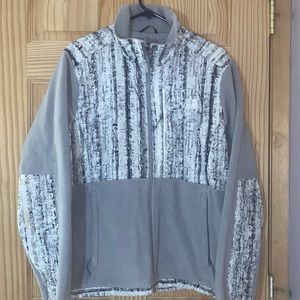 Grey North face fleece with design